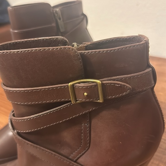 Frye Cece Jodhpur Leather Wedge Brown Bootie - Picture 13 of 14